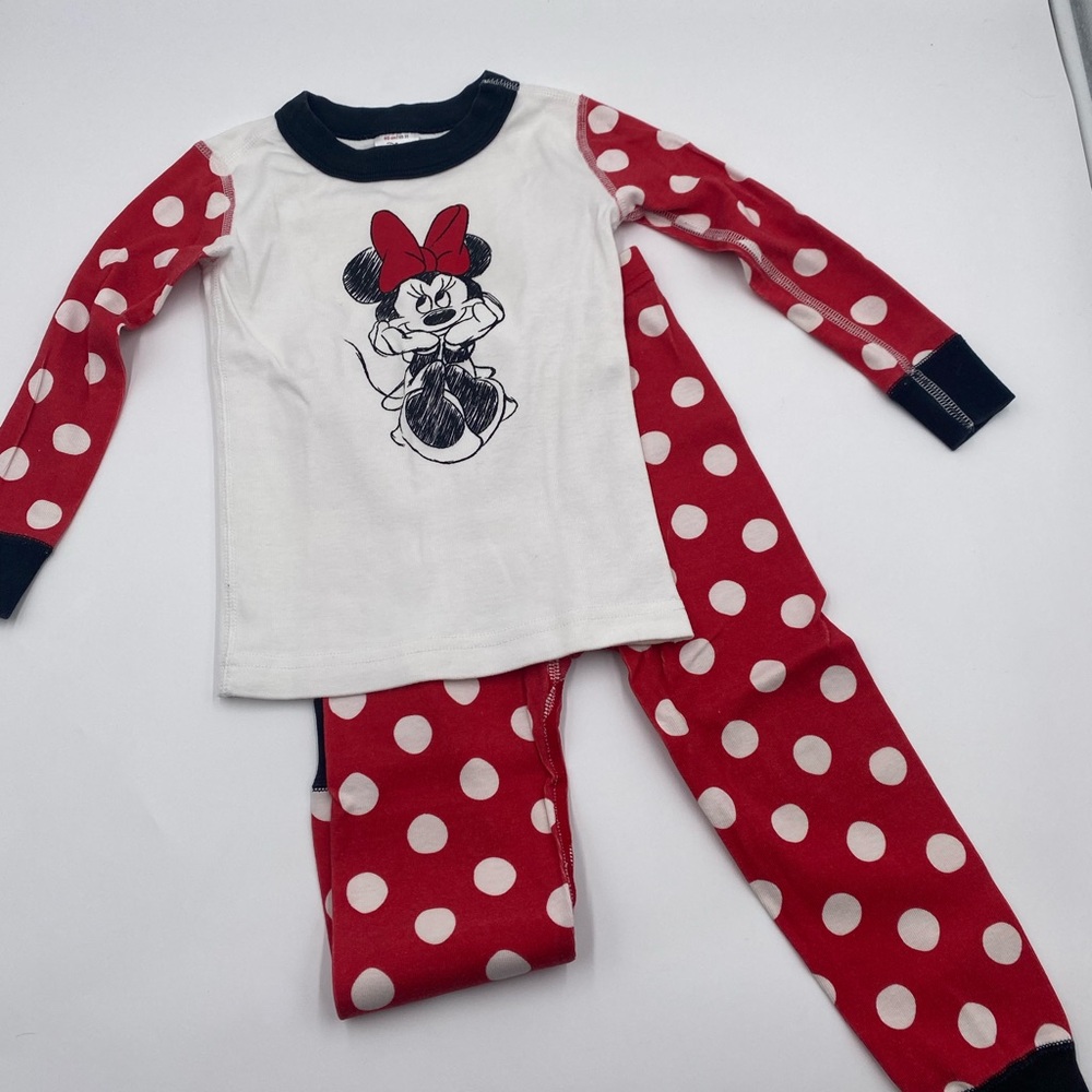 Disney Minnie Mouse Red and White Pajama Set Hanna Andersson—size 3T